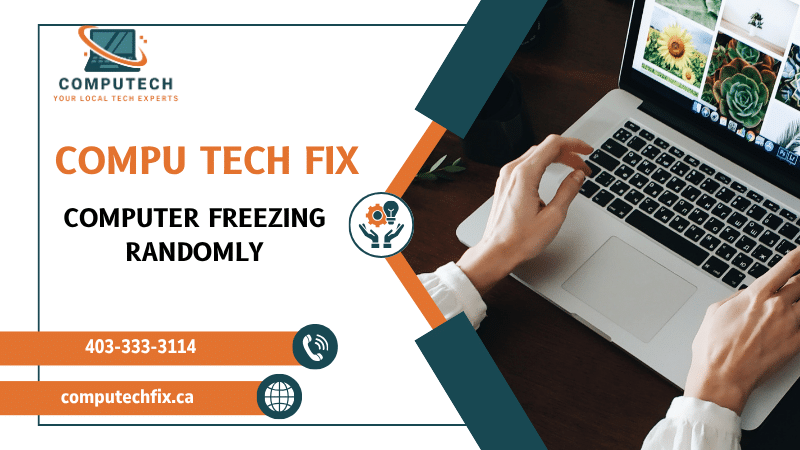 Desktop computer support and troubleshooting design representing random computer freezing, system crashes, and performance-related technical issues.