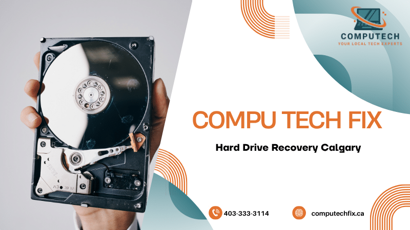 Computer data recovery support illustration representing hard drive repair, file restoration, and storage recovery services in Calgary.