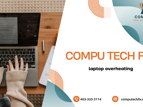 Laptop overheating with loud cooling fan and high temperature warning