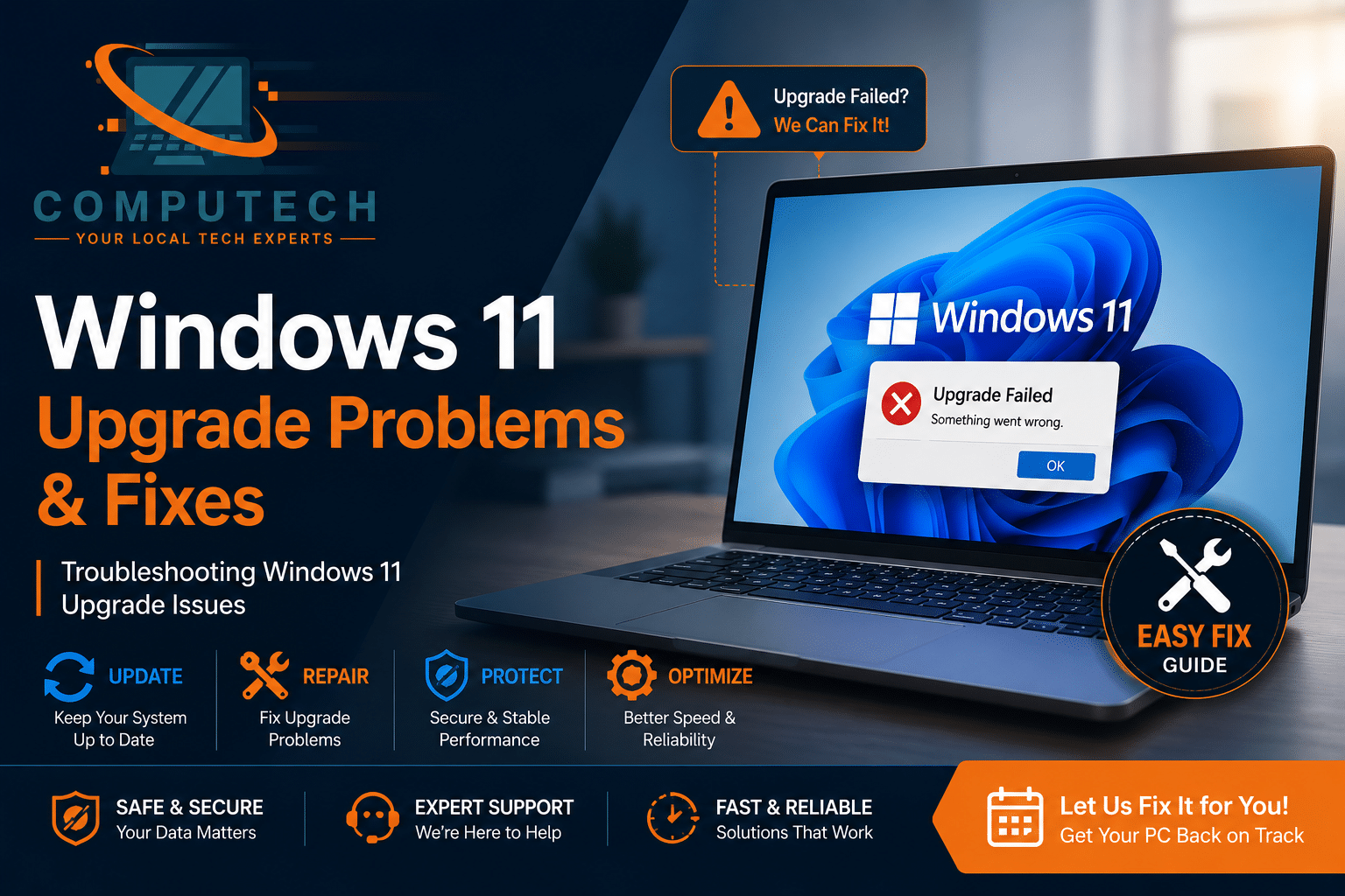 Windows 11 upgrade troubleshooting and repair solutions for update errors and installation problems