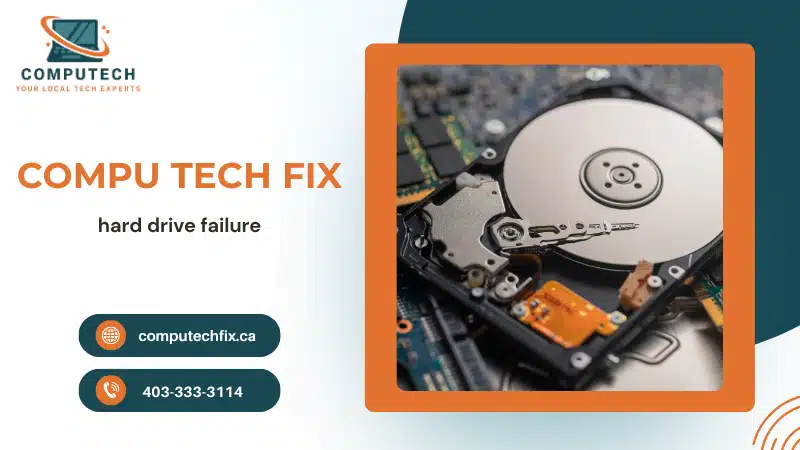 Failed hard drive removed from computer during data recovery repair