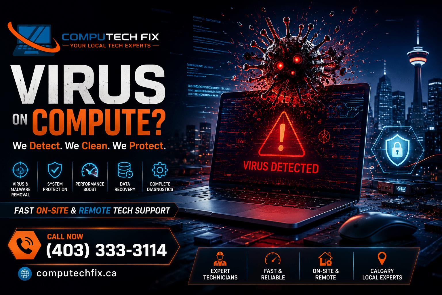 7 warning signs your computer has a virus – CompuTech Fix Calgary